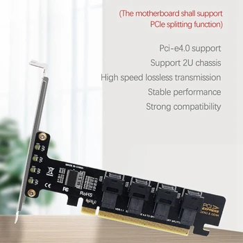 PCI-E X16, 4-Porty U. 2 NVME SFF-8643 Rozširujúca Karta High Speed Pcie 4.0 Split, Karty, LED Indikátor Pre 2U Skrinky