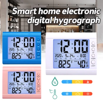 LCD displej, Elektronické Digitálne Teplota Vlhkosť vzduchu Meter Krytý Vonkajší Teplomer Vlhkomer Meteo Stanica Hodiny Smart Home