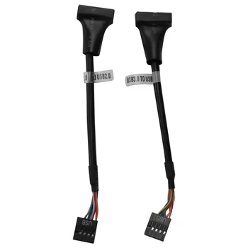 2 Ks USB 3.0 Hlavičke USB 2.0,USB 3.0, USB 2.0 Doske Adaptér Kábel 19 Pin USB3.0 Mužskej 9 Pin USB2.0 Žena