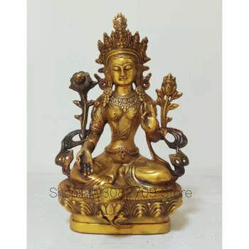 výborný Ročník Budhizmus Bronz Boh, Budha Bódhisattva Tara(Zelená) Staré sochy