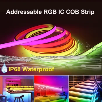 Vodotesný IP68 RGB IC LED Pásy Adresný RGB LED Pásy Svetla Stmievateľné 24V Farebný Sen WS2811 Neónové Svetlo LED Pásky Izba Dekor
