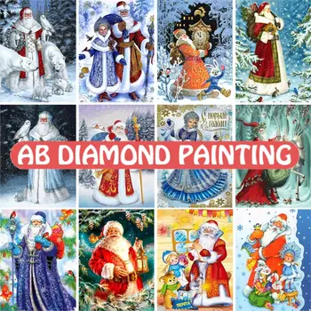 5D DIY Diamond Maľby Plné Námestie Santa Claus Auta Výšivky Mozaikové Umenie Obrázok Cross Stitch Stenu, Nálepky Darček Domáce Dekorácie