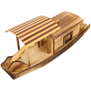 Drevená Loď Hračka Drevené Ozdoby Model Dreva Kanoe Námorných Pláži Pobrežných Darček pre Deti