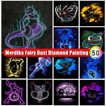 Merdika Víla Prachu Diamond Maľby, Anime Pokémon Full Round-Diamond Mozaiky Výšivky Cross Stitch Domova Detí Darček