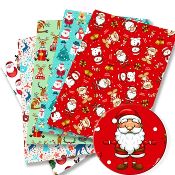 Vianočné textílie 140x50CM Cartoon bavlnená tkanina Patchwork Tkaniva Dieťa bytový Textil Šitie Bábika Šaty Opony Polyester