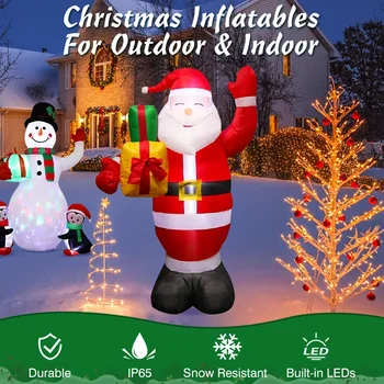 1,5 M/5 FT Nafukovacie Vianoce, Santa Claus s LED Svetlo Vonkajšie Poveternostným vplyvom Vianočné Ozdoby na Dvore Záhradné Dekorácie Vianoce